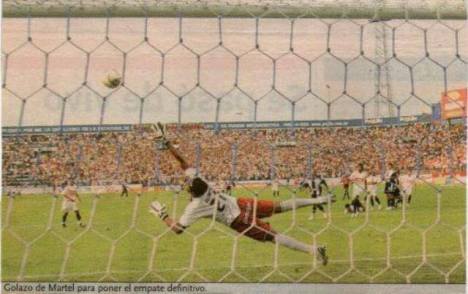 Gol del empate de Martel.