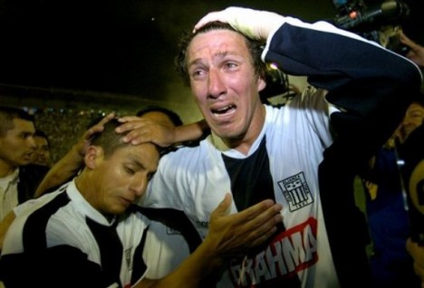 Maestri y Salas celebrando el título.