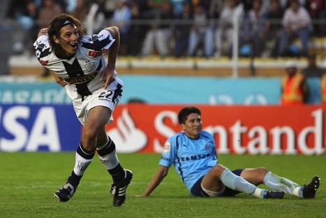 Celebración del segundo gol de "Zlatan" Fernández en la Copa.